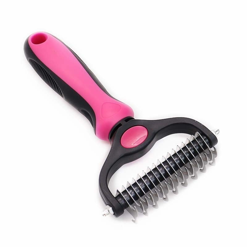 Pet Grooming Brush & Rake Tool - Removes Mats, Tangles | Dog Grooming Essential