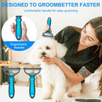 Pet Grooming Brush & Rake Tool - Removes Mats, Tangles | Dog Grooming Essential
