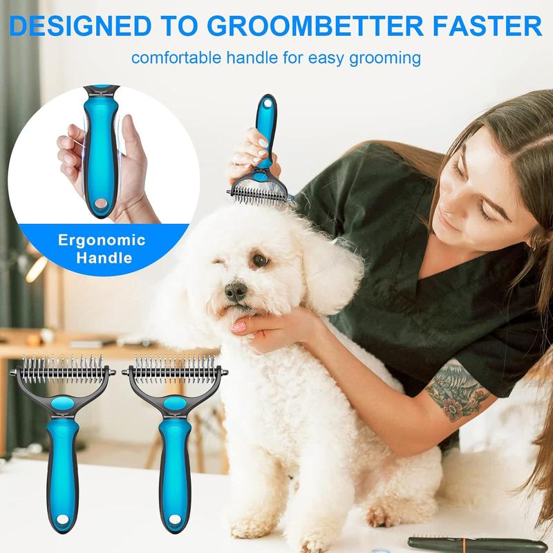 Pet Grooming Brush & Rake Tool - Removes Mats, Tangles | Dog Grooming Essential