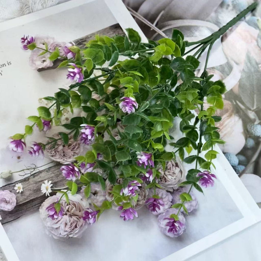 1pcs Simulation flowers plants simulation greenery Eucalyptus bouquet flowers outdoor garden arrangement rose