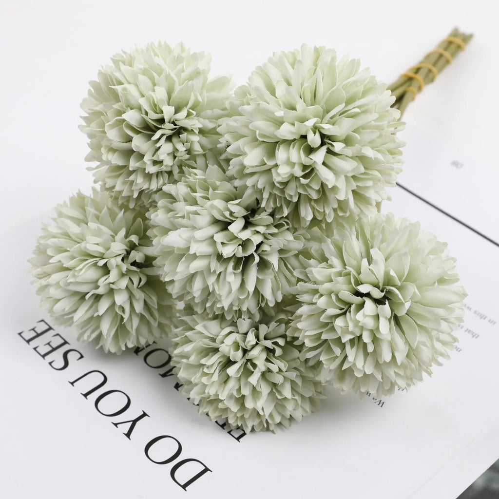 5pcs Artificial Hydrangea Flowers Bouquet for Home Flower Arrangement Decoration Wedding Table Christmas Decoration Dandelion