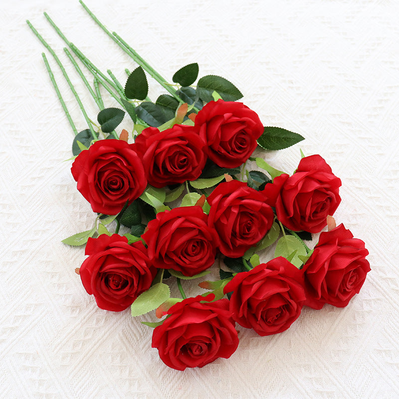 1/10pcs Artificial Flowers Handmade rose simulation flowers with branches store wedding