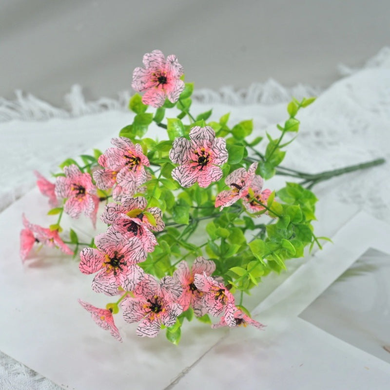 Eucalyptus violet plastic flowers photography background floral wedding