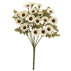 Bouquet of white flowers with green stems on a white background