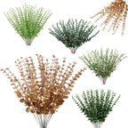 12pcs Simulation greenery plastic home eucalyptus props plants artificial flowers
