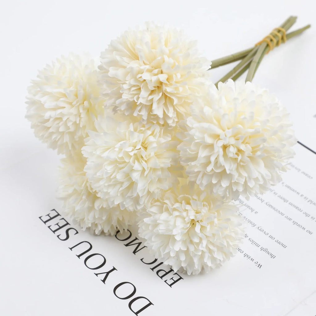 5pcs Artificial Hydrangea Flowers Bouquet for Home Flower Arrangement Decoration Wedding Table Christmas Decoration Dandelion