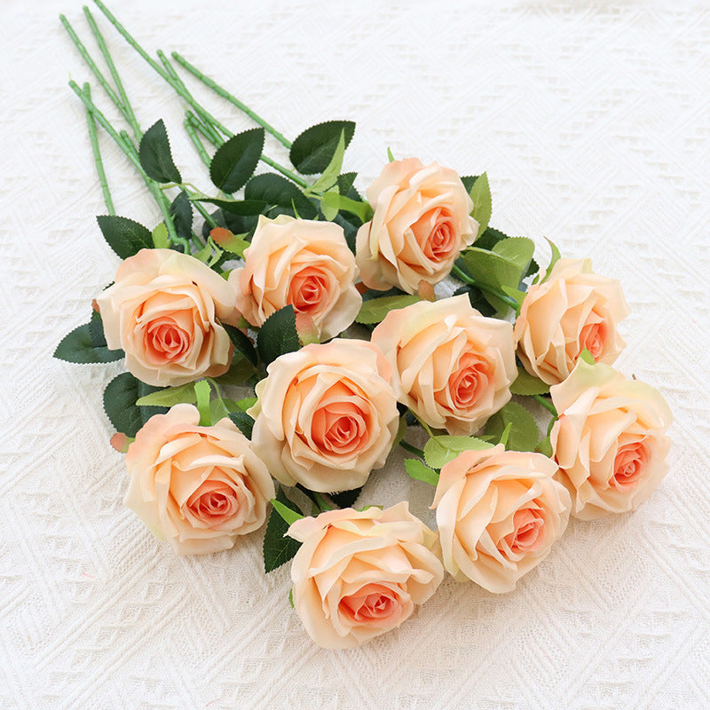 1/10pcs Artificial Flowers Handmade rose simulation flowers with branches store wedding