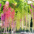Artificial Wisteria Hanging Flower Vine 12Pieces Home Party Garden Decoration Fake Flowers Wedding Wall Decor Artificial Plants