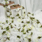 Pink Sakura Artificial Hanging Flowers Garland Vines 1.8m Wedding Arch Decor Flower Wreaths Home Garden Decoration Fake Plants