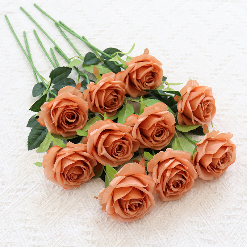 1/10pcs Artificial Flowers Handmade rose simulation flowers with branches store wedding