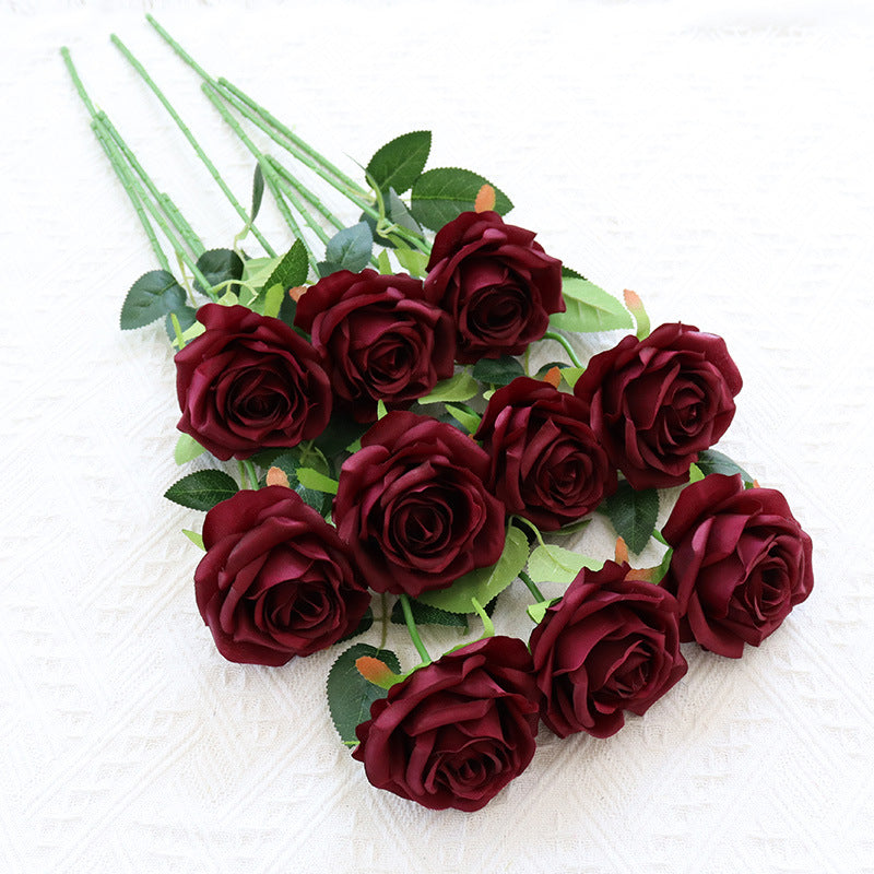 1/10pcs Artificial Flowers Handmade rose simulation flowers with branches store wedding