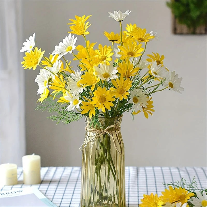 1/3/5Pcs 50cm Daisy Flower 5Heads Plastic Artificial Flowers Fake Bouquet Home Wedding Brides Decor DIY Garden Room Table Decor