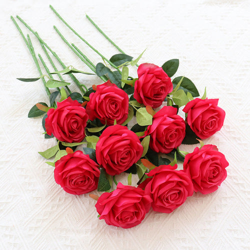 1/10pcs Artificial Flowers Handmade rose simulation flowers with branches store wedding