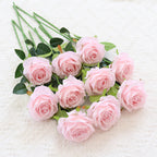 1/10pcs Artificial Flowers Handmade rose simulation flowers with branches store wedding