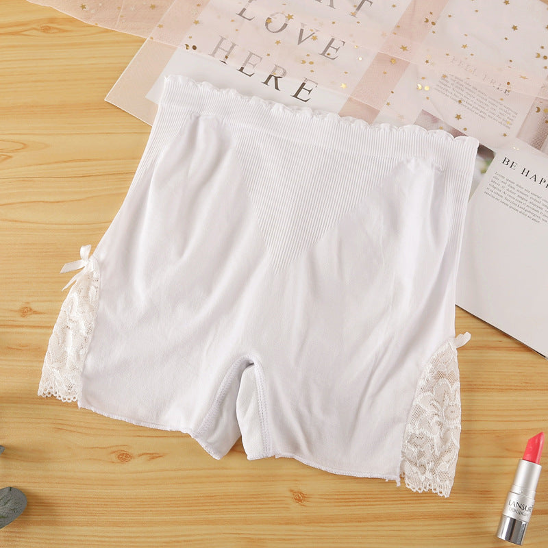 Safety pants for women, anti-exposure summer thin style, can be worn outside, large size, medium and high waist leggings, hip-lifting lace three-quarter pants