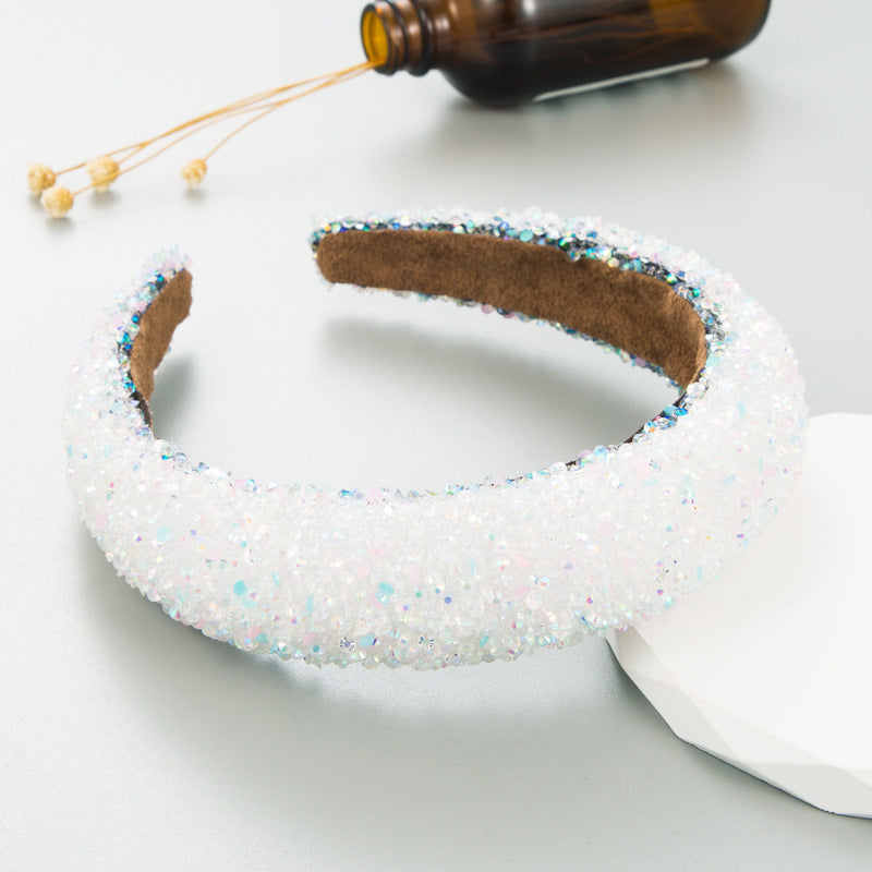 Heming's new style headband is fashionable and light luxury with full diamond pearl headband for ladies, Korean style, temperament face washing headdress