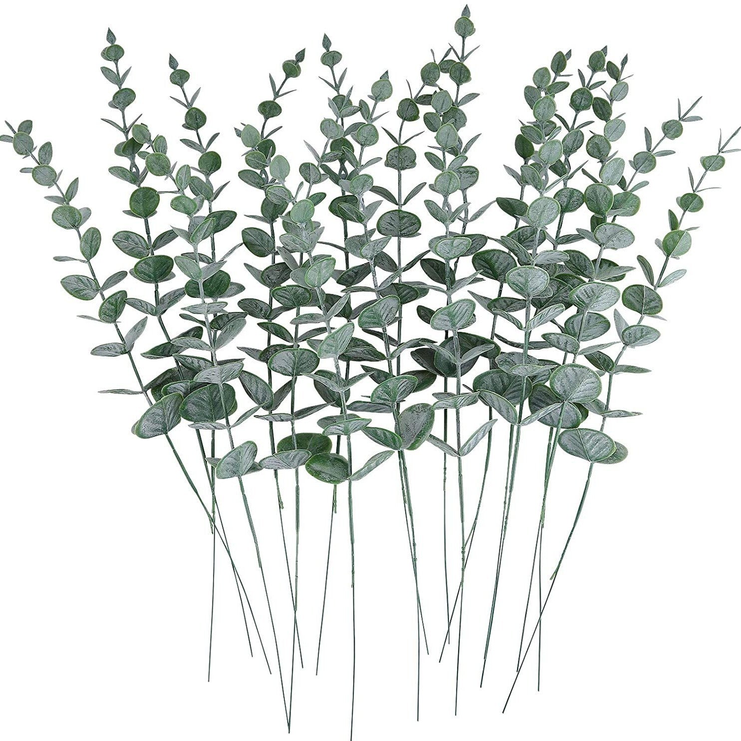 12pcs Simulation greenery plastic home eucalyptus props plants artificial flowers