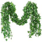 6pc 2M Vine Leaves Artificial Plant Hanging Rattan Ivy Outdoor Garden Wall Backdrop Decoration Wedding Home Decor Creeper Leaves