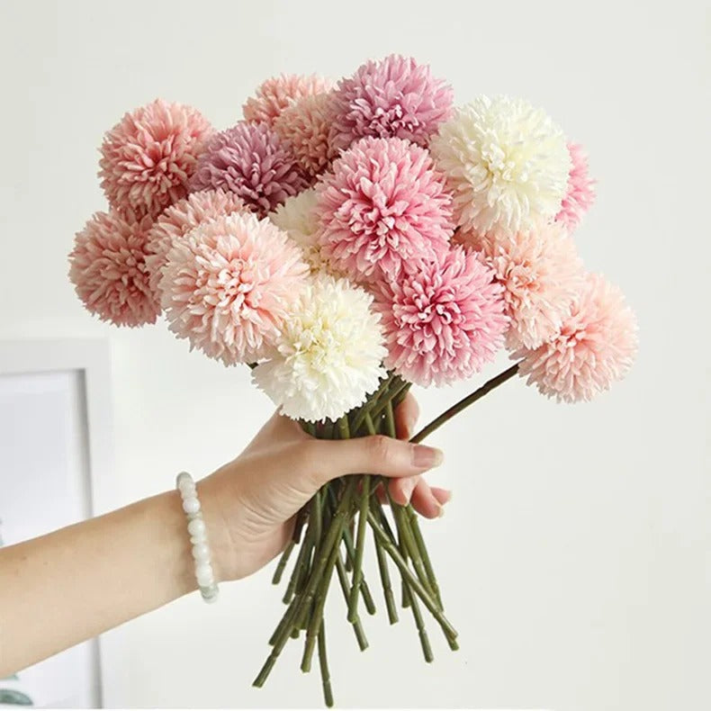 5pcs Artificial Hydrangea Flowers Bouquet for Home Flower Arrangement Decoration Wedding Table Christmas Decoration Dandelion