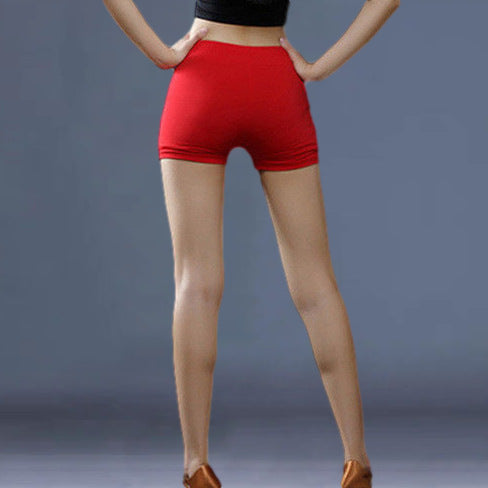 Latin dance leggings, dance safety pants, women's thin anti-exposure non-curling sexy training black shorts