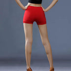 Latin dance leggings, dance safety pants, women's thin anti-exposure non-curling sexy training black shorts