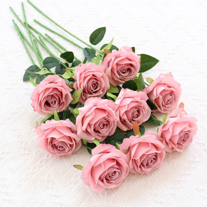 1/10pcs Artificial Flowers Handmade rose simulation flowers with branches store wedding
