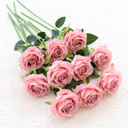 1/10pcs Artificial Flowers Handmade rose simulation flowers with branches store wedding