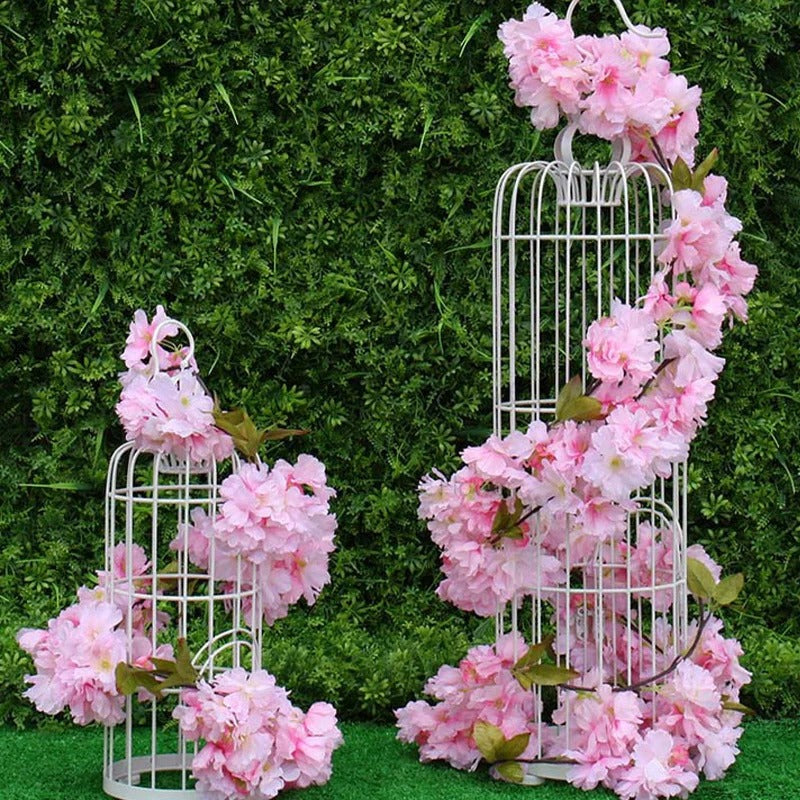 Pink Sakura Artificial Hanging Flowers Garland Vines 1.8m Wedding Arch Decor Flower Wreaths Home Garden Decoration Fake Plants