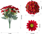 Red flowers with measurements on a white background