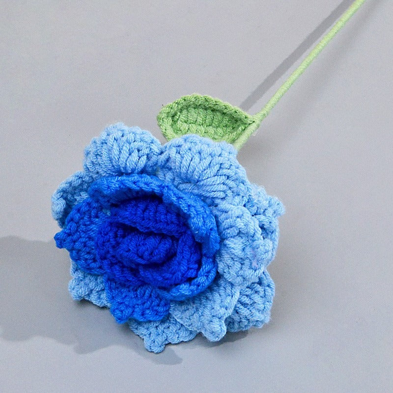 Rose Handmade Crochet Flower without Vase, Flowers Bouquet, Artificial Flower, Gifts for Girlfriend, Fall Room Decor, Decorative Flower for Mom, Friends