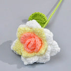 Rose Handmade Crochet Flower without Vase, Flowers Bouquet, Artificial Flower, Gifts for Girlfriend, Fall Room Decor, Decorative Flower for Mom, Friends