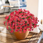 Daisy Artificial Flowers for Outdoors Fall Autumn Decoration, 6 Bundles Fake Mums Yellow Silk Flowers for Outside Look Real UV Resistant Faux Flowers Plants for Planter Front Door Home Indoor Porch