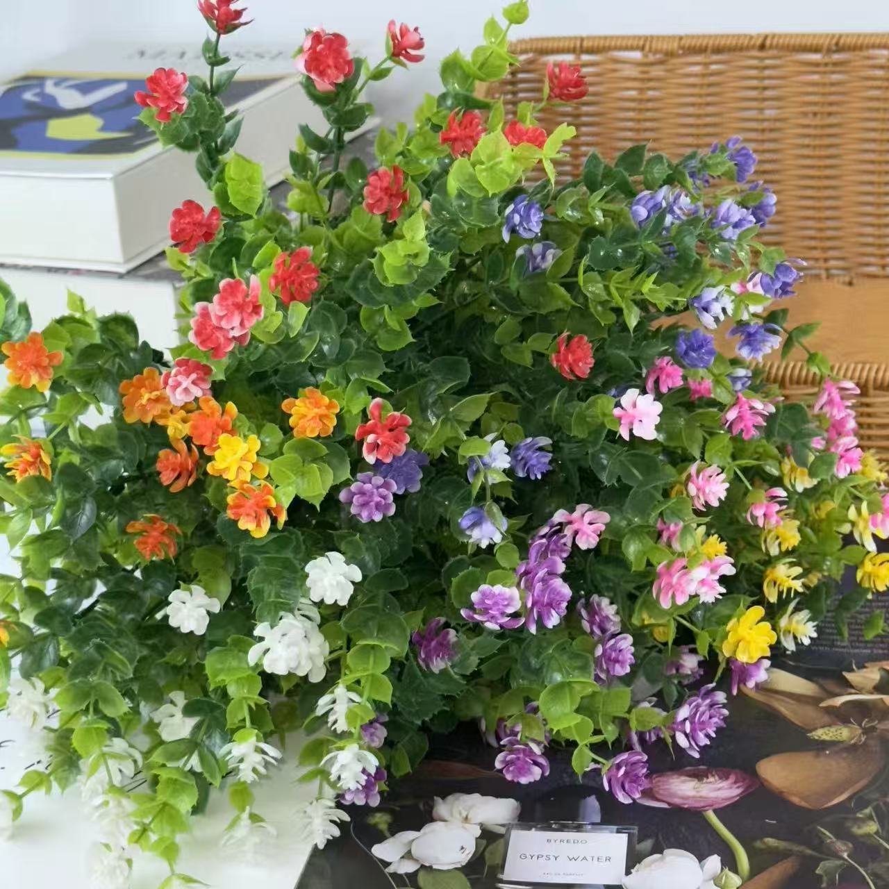 1pcs Simulation flowers plants simulation greenery Eucalyptus bouquet flowers outdoor garden arrangement rose