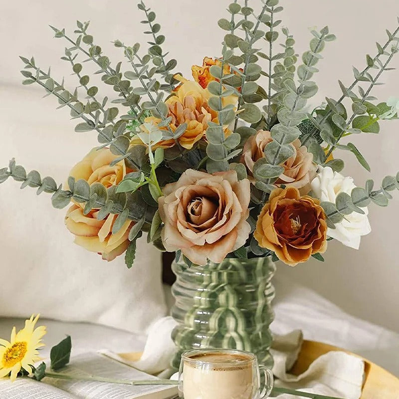 12pcs Artificial Plants Eucalyptus Branches 41cm for Bedroom Home Table Decoration Wedding Decor Arrangement Wreath Fake Plants