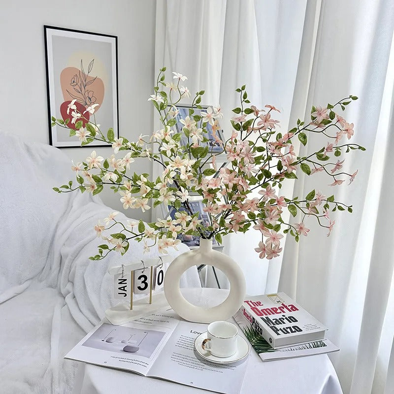 38IN Orange Jasmine Artificial Flowers for Home Decor Table Centerpiece and Office Desk Decoration