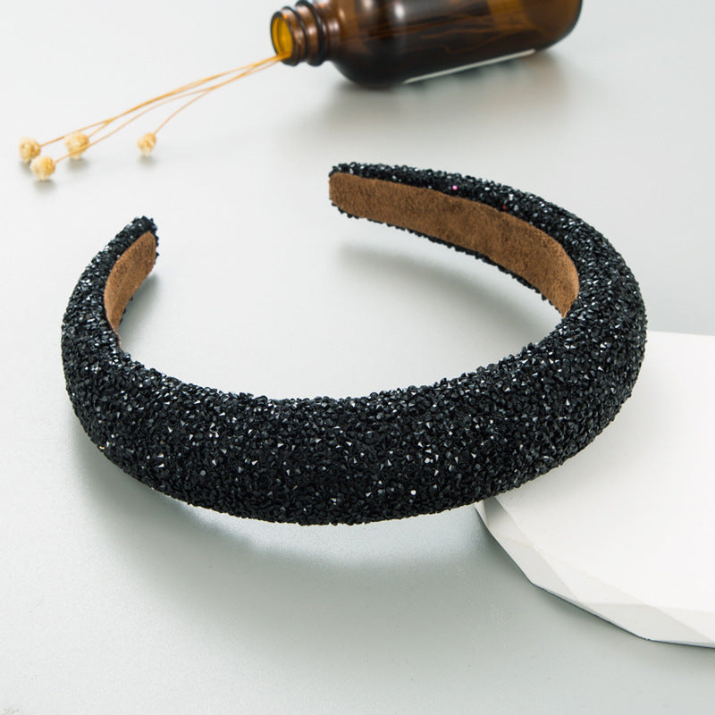 Heming's new style headband is fashionable and light luxury with full diamond pearl headband for ladies, Korean style, temperament face washing headdress