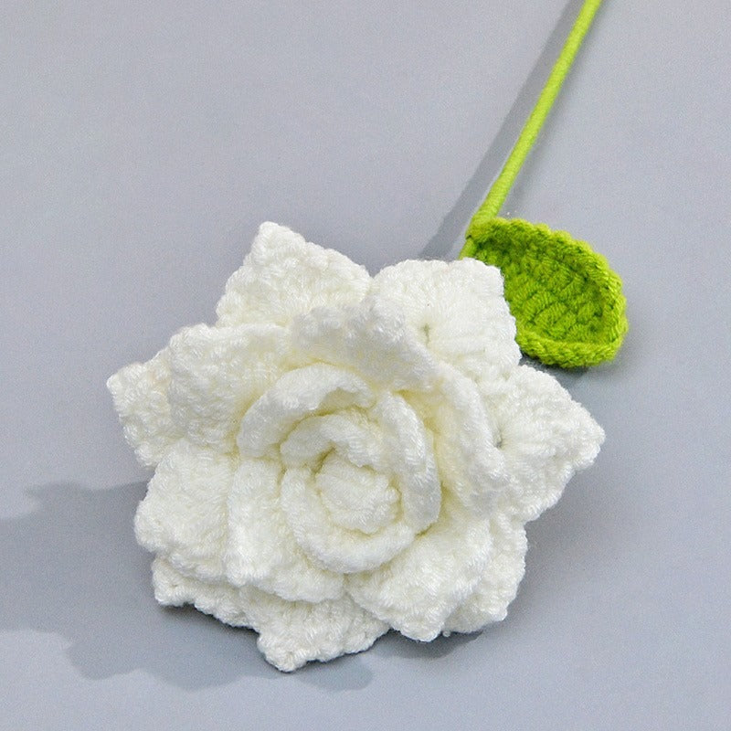 Rose Handmade Crochet Flower without Vase, Flowers Bouquet, Artificial Flower, Gifts for Girlfriend, Fall Room Decor, Decorative Flower for Mom, Friends