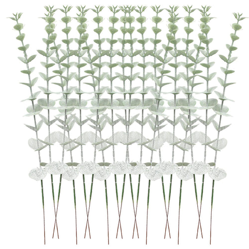 12pcs Simulation greenery plastic home eucalyptus props plants artificial flowers