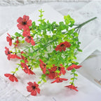 Eucalyptus violet plastic flowers photography background floral wedding