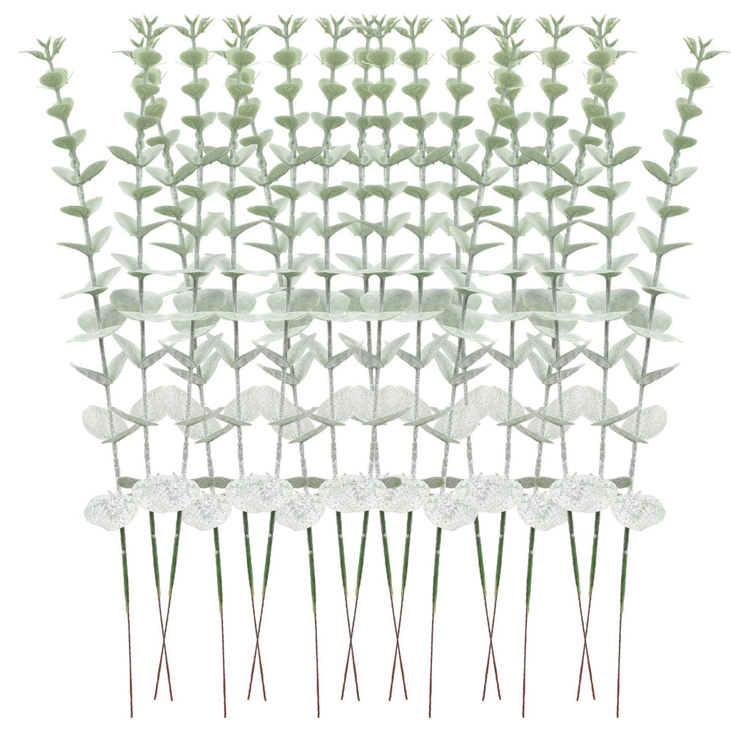 12pcs Simulation greenery plastic home eucalyptus props plants artificial flowers