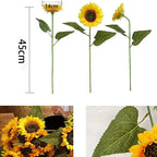 1/3/5pc Sunflower Artificial Flowers Bouquet Realistic Outdoor Garden Autumn Decoration Home Floral Arrangement Wedding Decor
