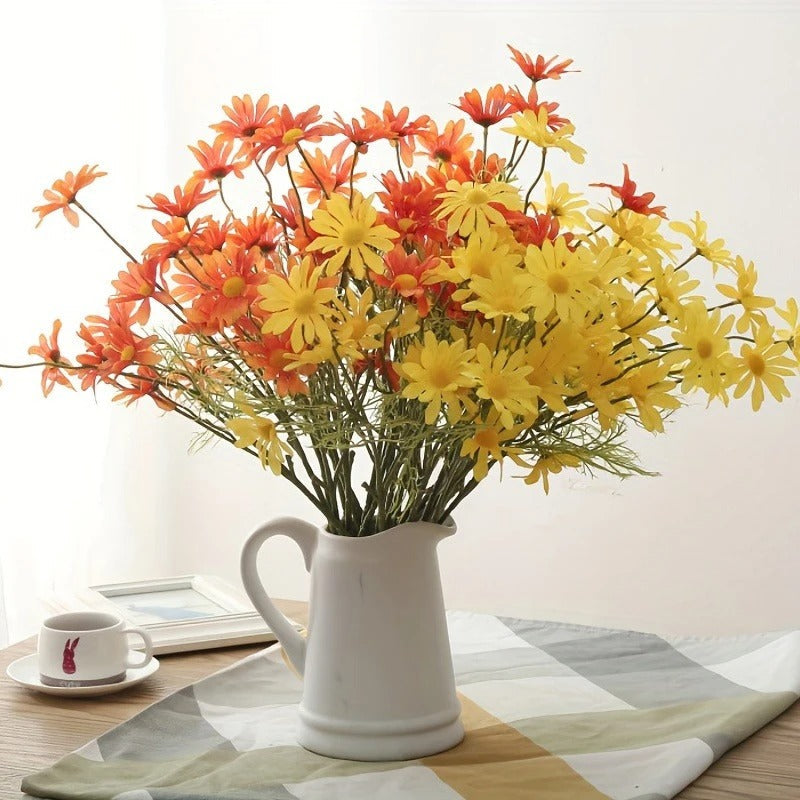 1/3/5Pcs 50cm Daisy Flower 5Heads Plastic Artificial Flowers Fake Bouquet Home Wedding Brides Decor DIY Garden Room Table Decor