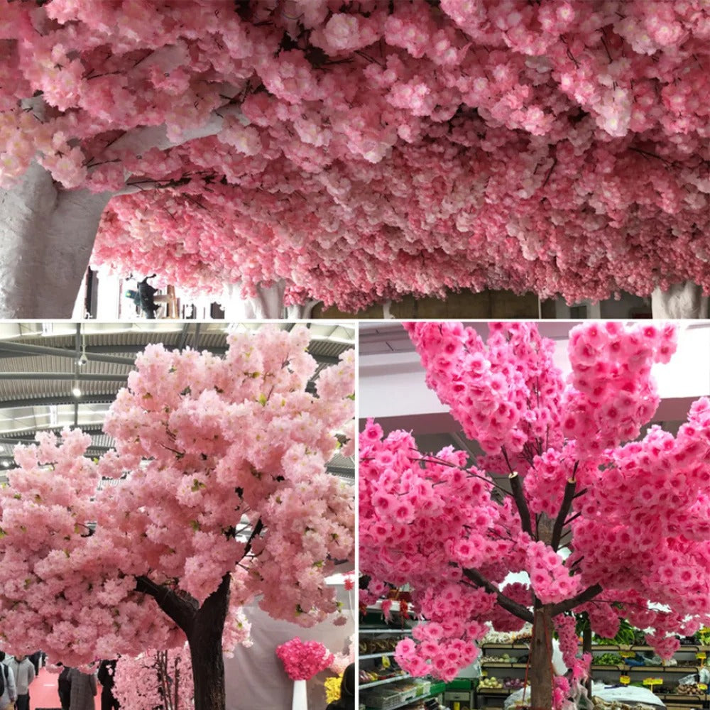 10Pc Artificial Cherry Blossom Branch Fake Flowers Plant for Home Garden Landscaping Decor Wedding Party Christmas Decorations