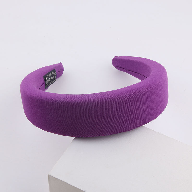 Fashionable multi-color milk silk sponge headband for women to travel on the beach and walk on the catwalk