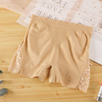 Safety pants for women, anti-exposure summer thin style, can be worn outside, large size, medium and high waist leggings, hip-lifting lace three-quarter pants