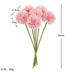 5pcs Artificial Hydrangea Flowers Bouquet for Home Flower Arrangement Decoration Wedding Table Christmas Decoration Dandelion