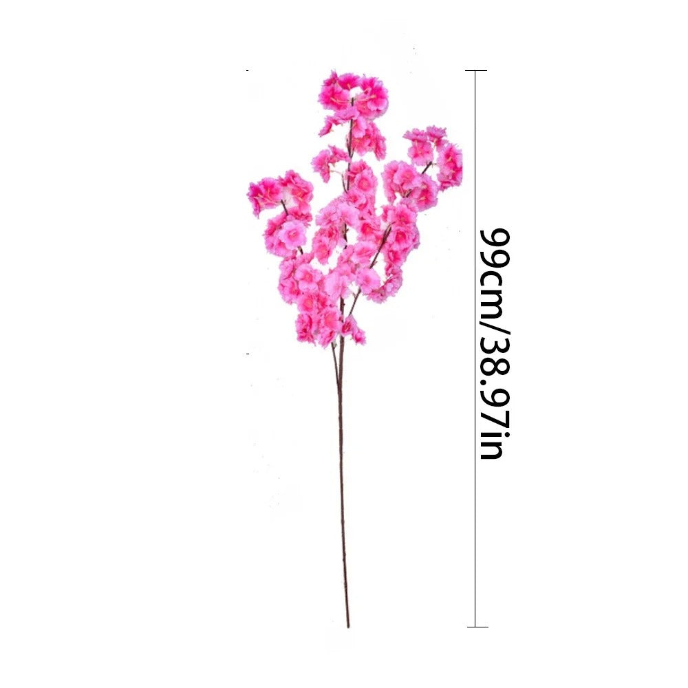 10Pc Artificial Cherry Blossom Branch Fake Flowers Plant for Home Garden Landscaping Decor Wedding Party Christmas Decorations