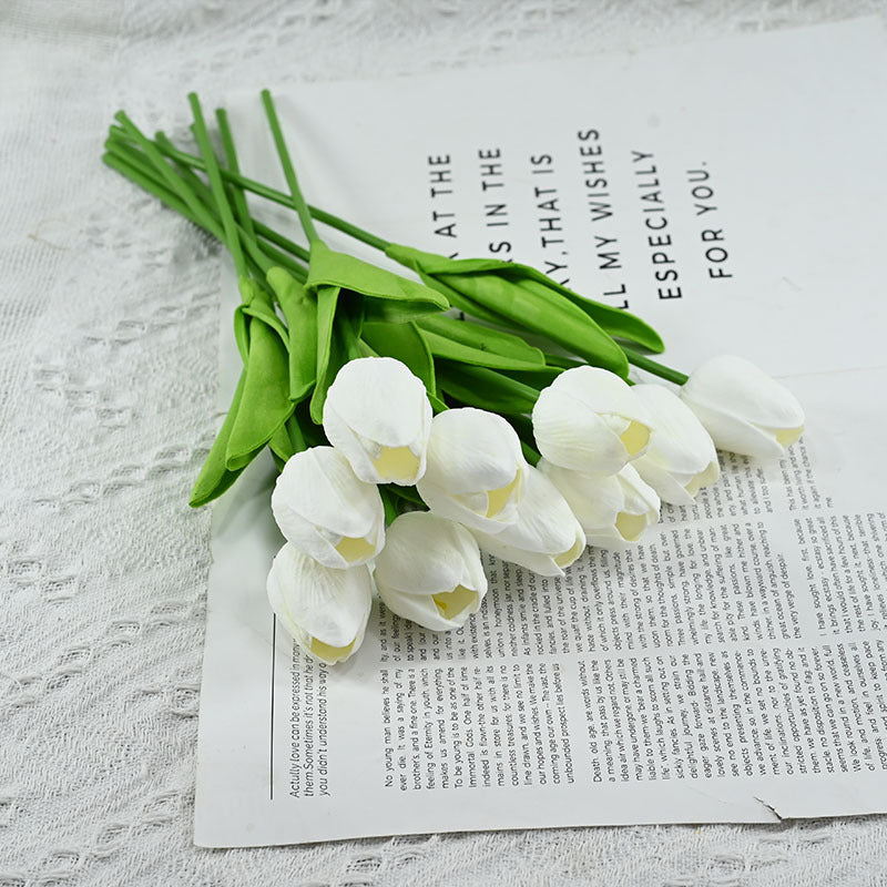 10pcs Artificial Flowers Simulation tulips artificial flowers silk flowers home