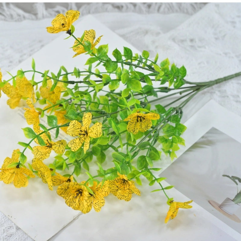 Eucalyptus violet plastic flowers photography background floral wedding