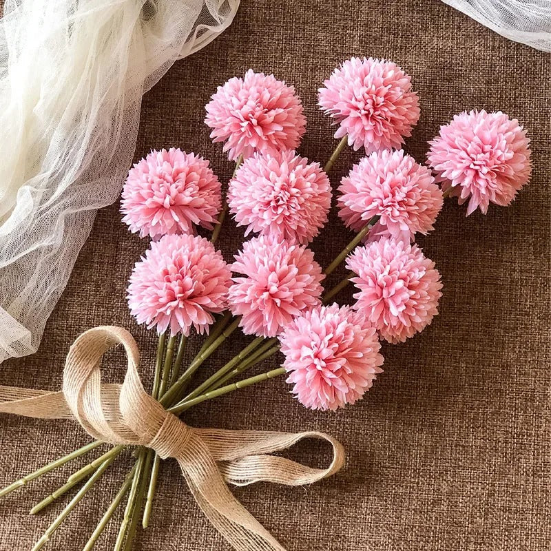 5pcs Artificial Hydrangea Flowers Bouquet for Home Flower Arrangement Decoration Wedding Table Christmas Decoration Dandelion
